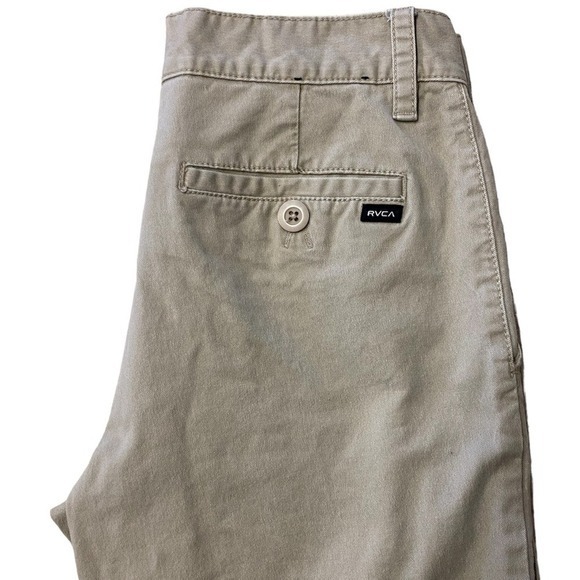 RVCA Men's Size 29 All Time Chino Pants Khaki Straight Fit Cotton Blend - Picture 2 of 8